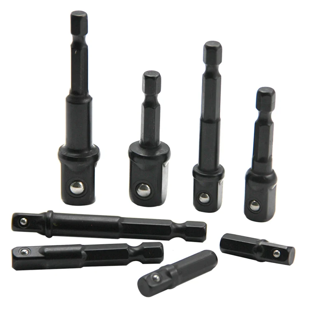 

8Pcs Set Drill Socket Adapter For Impact Driver Hex Shank To Square Socket Extension Inch For Mounting On A Hexagonal Tool