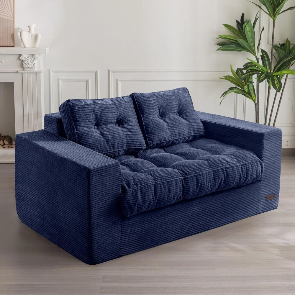 

Adult Upholstered Bean Bag Chair with Armrests, Tufted Loveseat Sofa for Relaxation