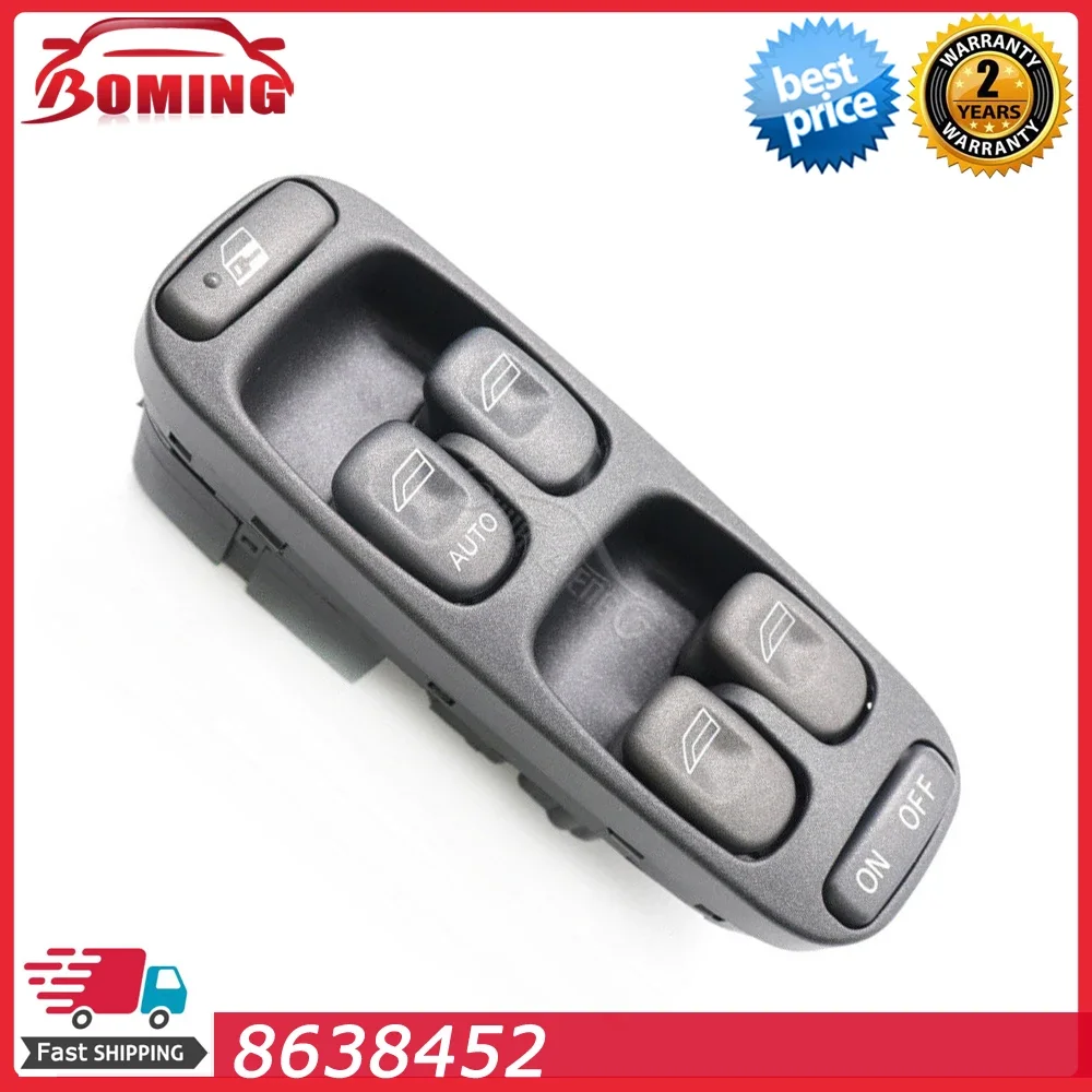 

Передняя левая сторона автомобиля, кнопка главного управления стеклоподъемником 8638452 для Volvo V70 S70 XC70 1998 1999 2000, новый 8637145