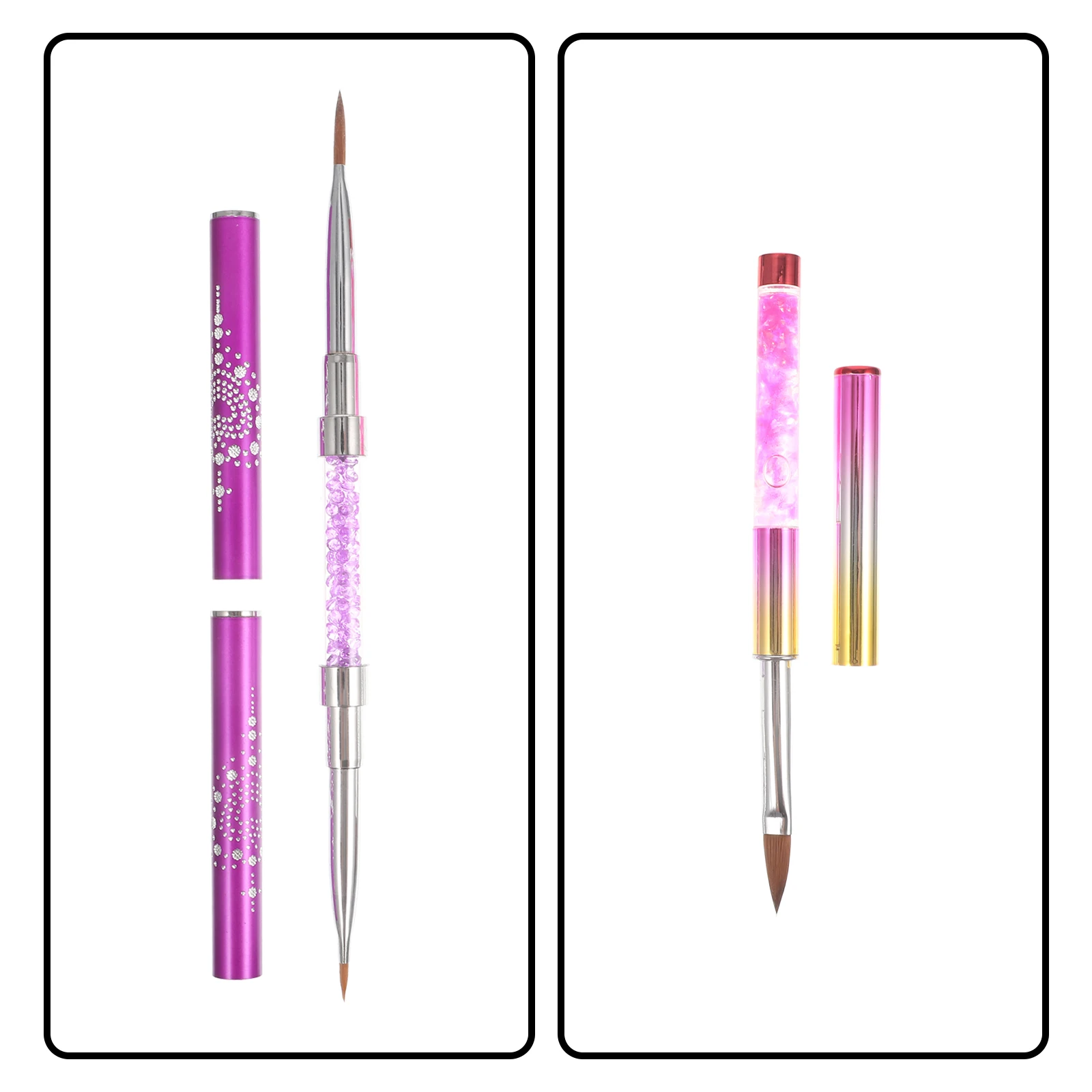

2pcs Drawing Pens Dotting Painting Pens For Diy Salon Use Sturdy Fiber Material Durable Brush Tool Gel Pen Manicure Supplies