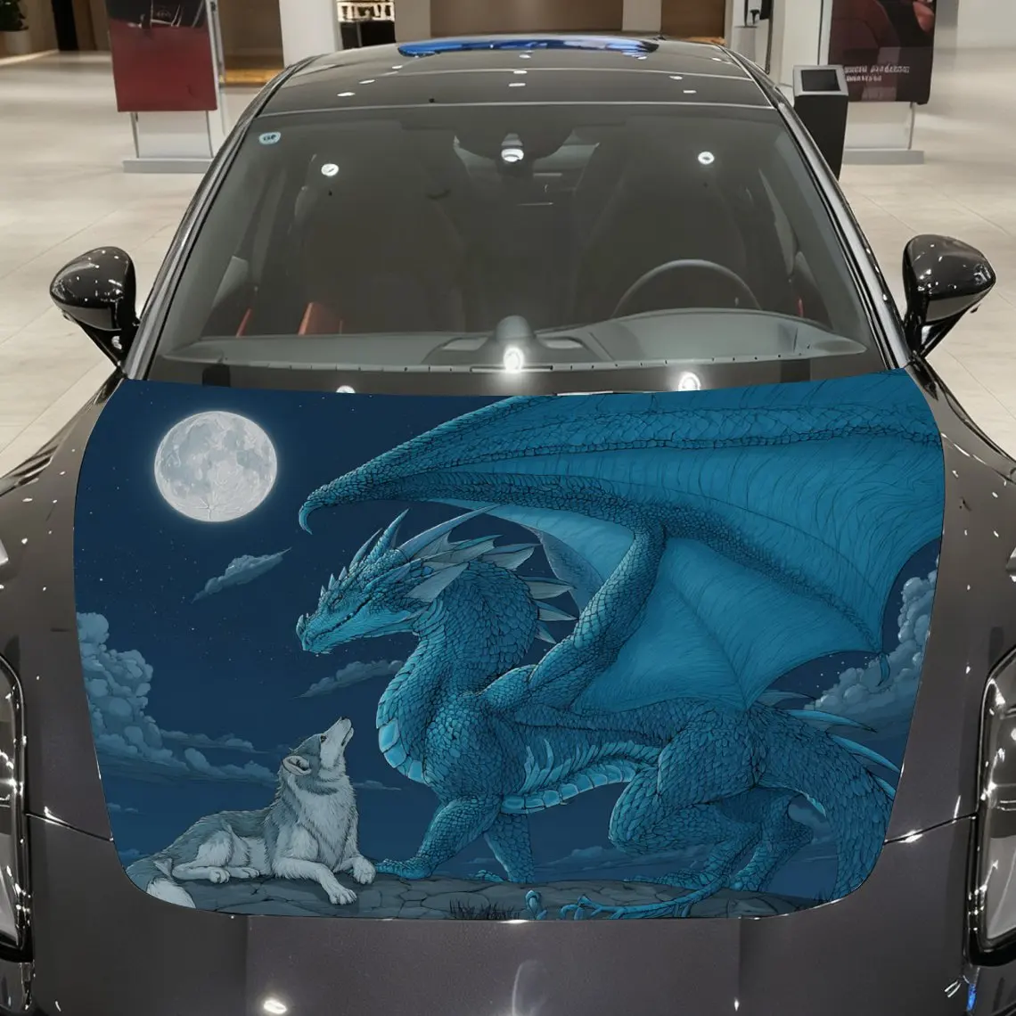

Dragon And Wolf Car Wrap - Durable PVC Vinyl, Fits Most Vehicles, Hood Protector Film, Majestic & Powerful Design, Ideal Gift Fo