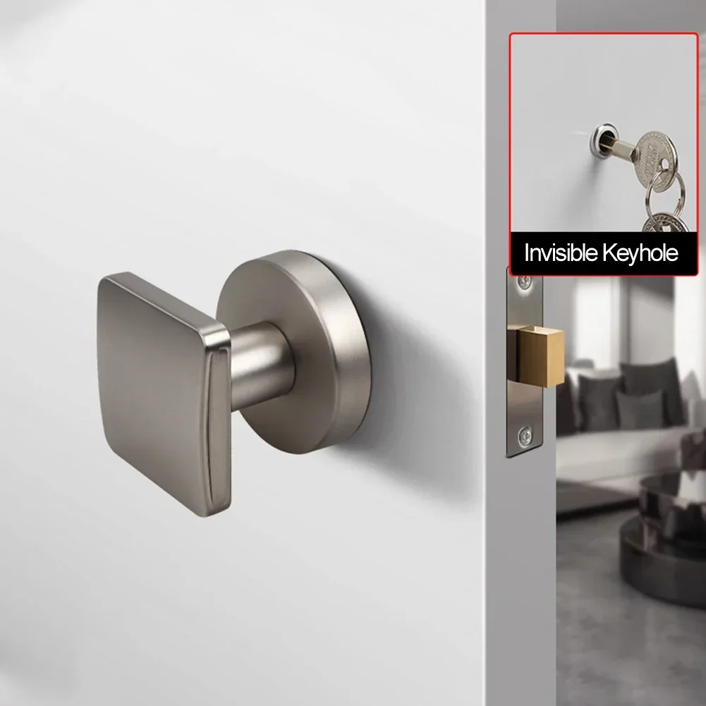 Invisible Door Lock Zinc Alloy Single Side Dark Door Lock Special Door Secret Room Lock For Wooden Doors Narrow Doors