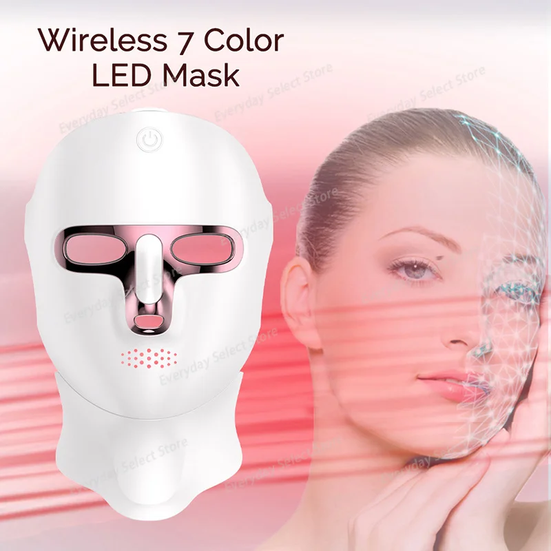 Beauty Face-Neck Mask Instrument 120 LED Photon Electronic Mask Repair Skin Rejuvenation Lightens Fine Lines Brighten Skin Tone