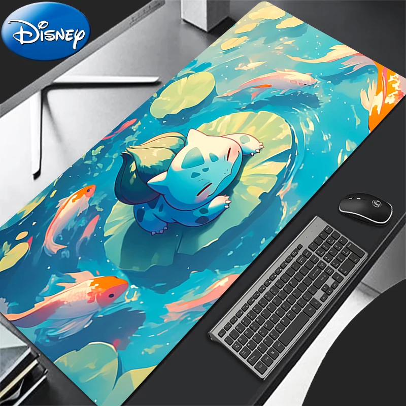 Hot Anime Mouse Pad Pokemon Bulbasaur Computer Gaming Desk Mat Keyboard Mouse Mat Oversized Mousepad Gamers Decoracion Desk Mat