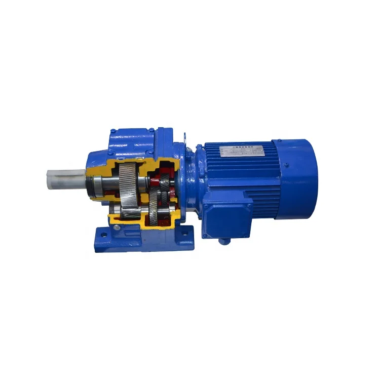 R Series Foot Mounted Helical Gear Box Speed Reducer Coaxial Reducer For Textile Industry