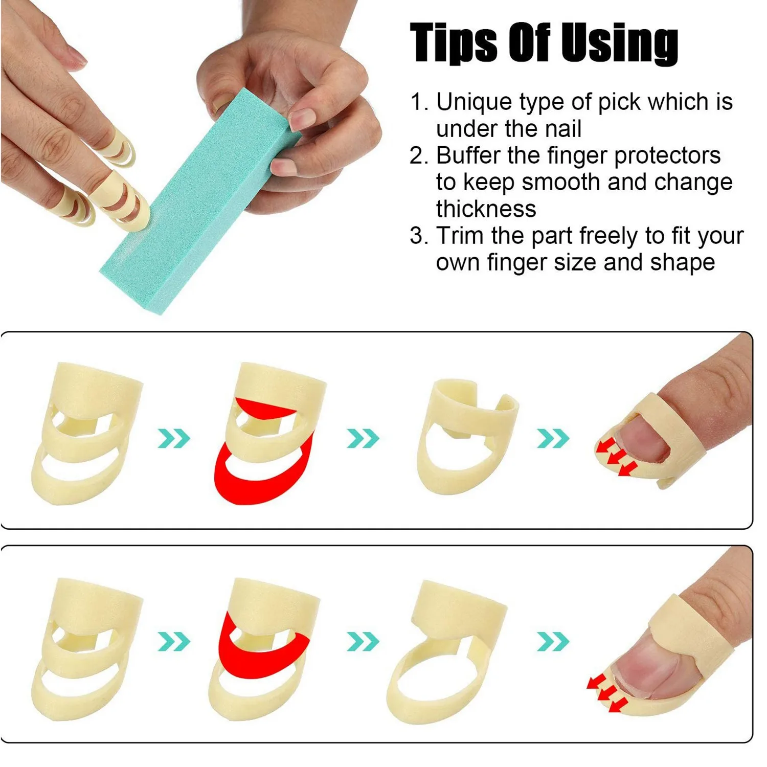 

TURE 8 шт. медиаторы для гитары, регулируемые медиаторы для пальцев, средние и большие пластиковые медиаторы для гитары, бас-банджо, укулеле