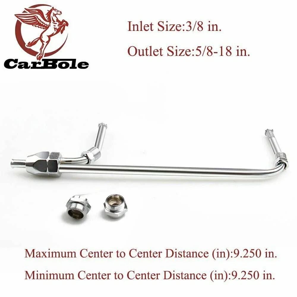 US Hot Sale Stock Chrome Dual Feed Fuel Line For Holley Carburetor 4150 Double Pumper 3/8 Hose SBC