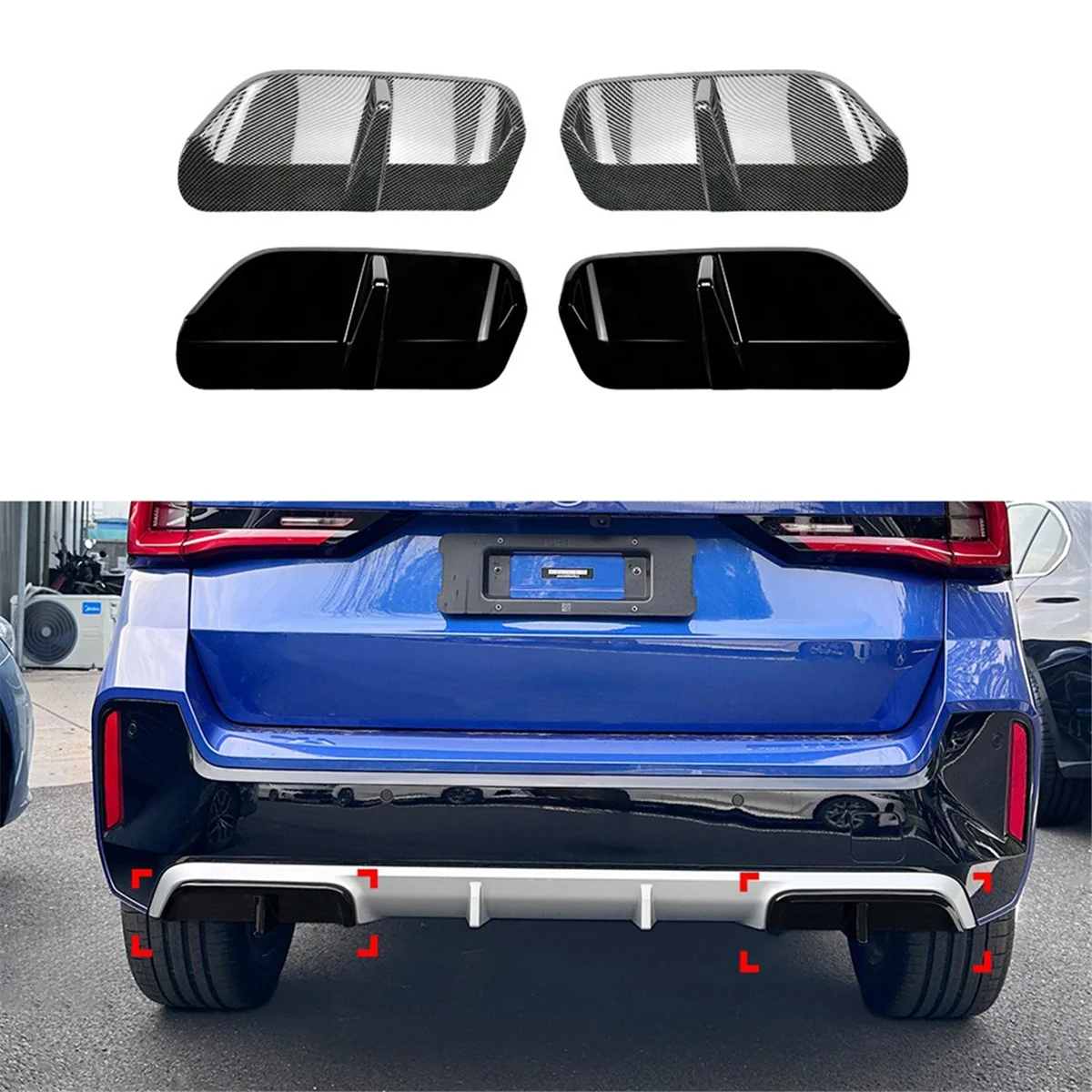 Car Rear Bumper Diffuser Lip Cover Boot Lower Splitter Spoiler Protector for BMW X1 IX1 U11 M Sport 2023+ B