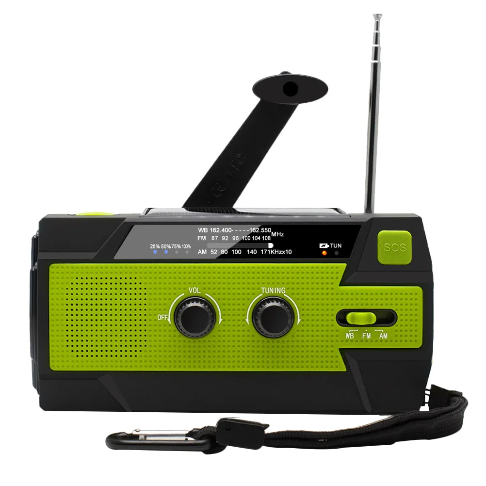 

Solar H Crank Radio Emergency Light Weather AM FM Portable Outdoor Camping Survival Flashlight Lifesaving Broadcast