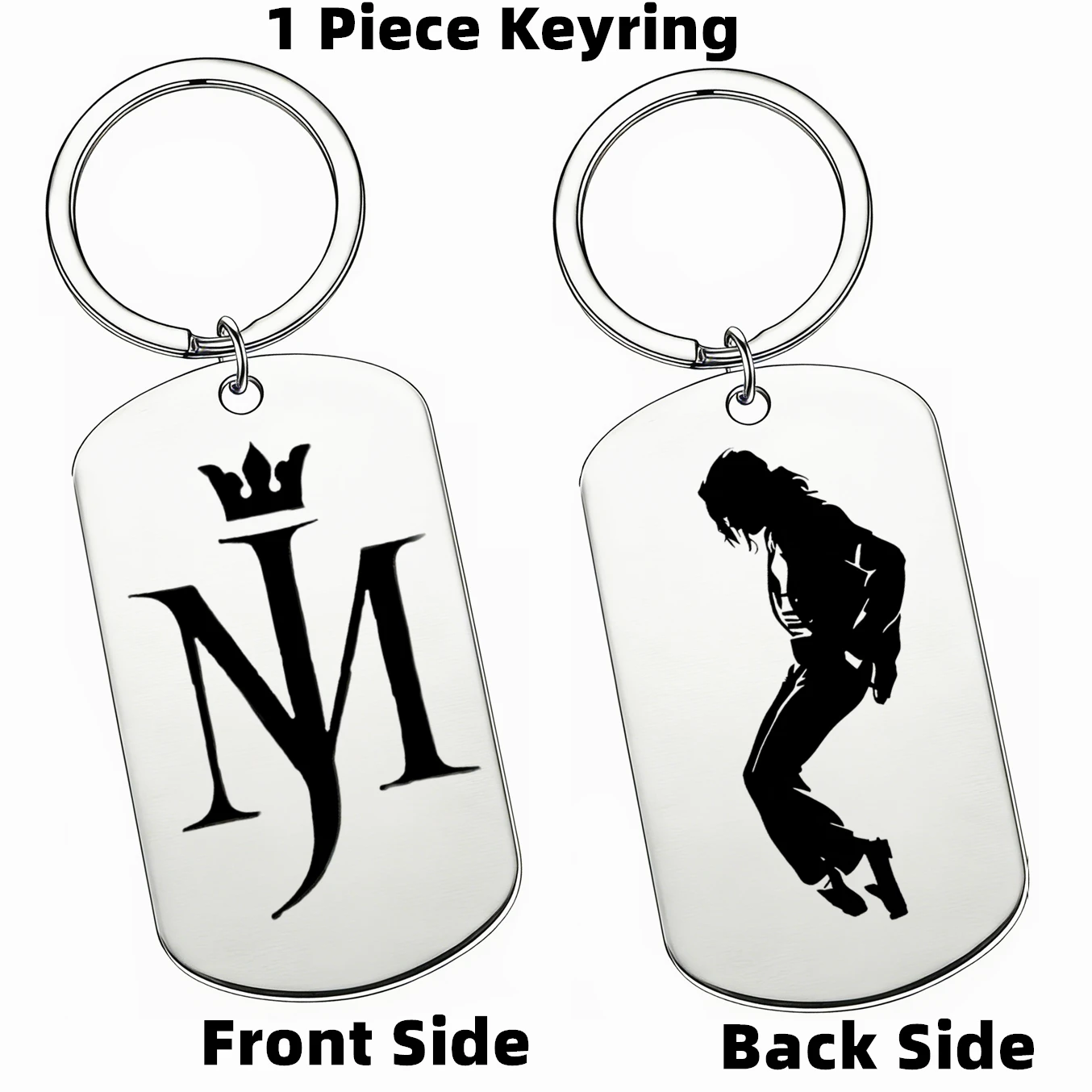 1pc Unique MJ Music Keyring Laser Engraved Moonwalk Fan Keychain for Music Lovers King of Pop Fans Key Ring Pendent Gifts