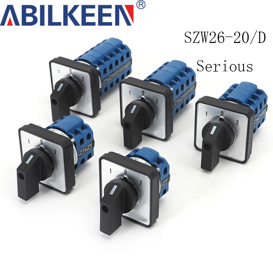 Rotary Universal Changeover Switch SZW26-LW26-20/D101.1 ON-OFF-ON/1-0-2 Three Gears Multi Section Optional SZW26-20