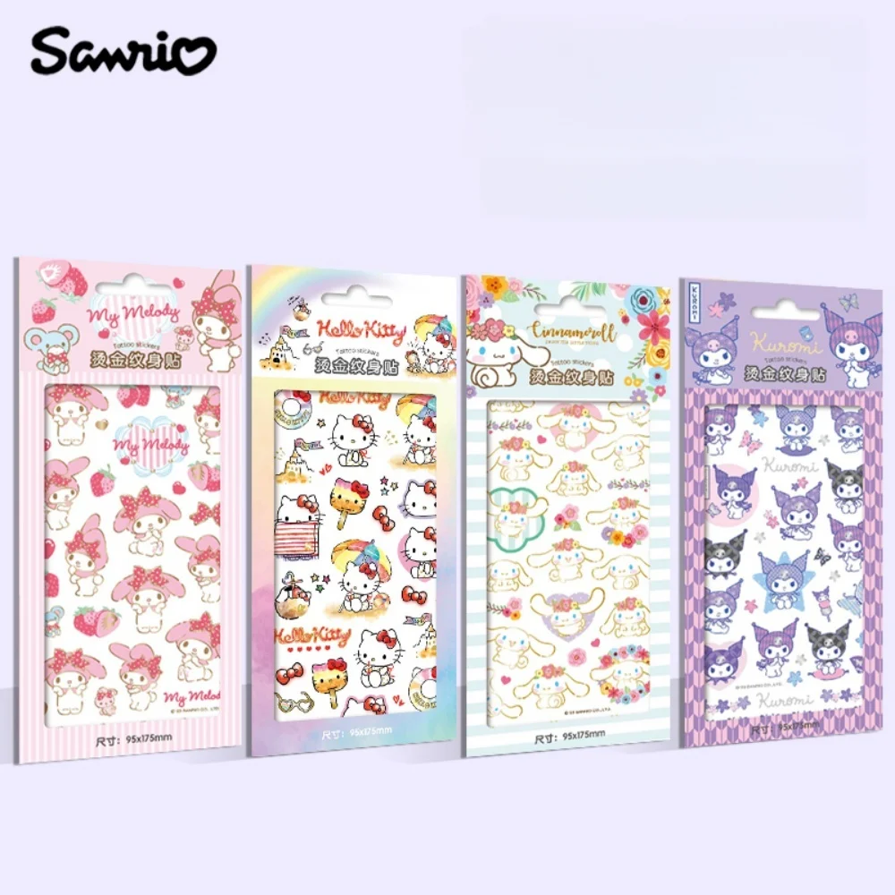 Véritable Sanrio décalcomanies autocollants mignons Hello Kitty Kuromi mélodie téléphone portable valise ordinateur portable réfrigérateur autocollant mural filles cadeaux