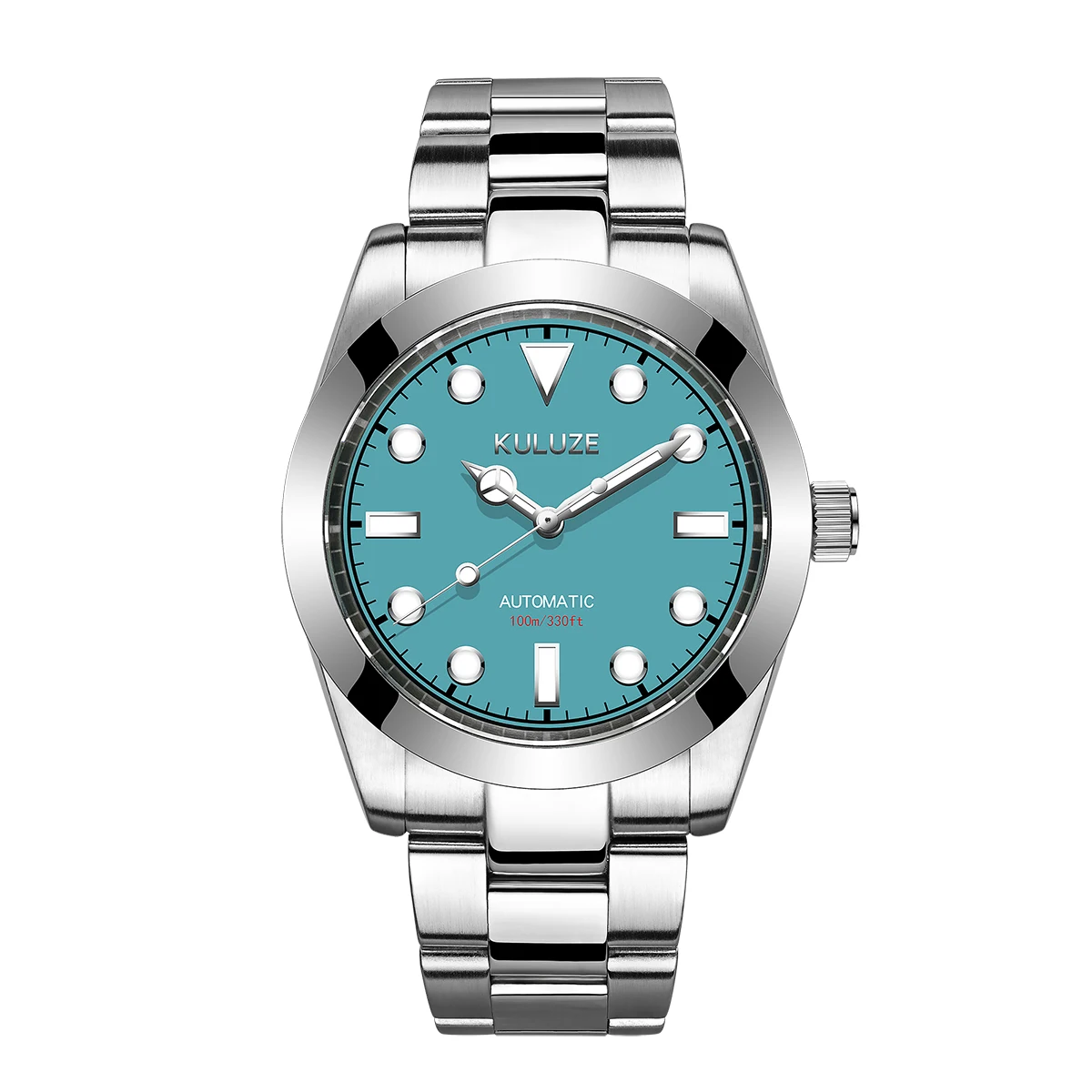 KULUZE Men Luxury Stainless Steel AR Sapphire Watch Fashion Sport Automatic Mechanical 10Bar Waterproof reloj hombre for Mens