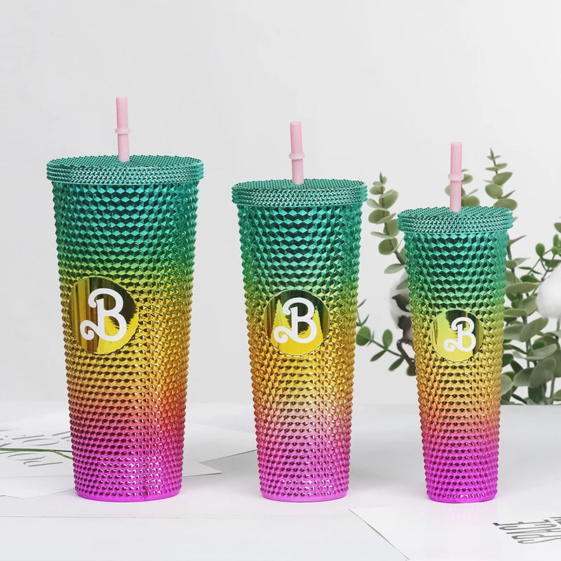 LUSQI Creativity Water Bottle Durian Cup con cannuccia tazza portatile di grande capacità bottiglia d'acqua per caffè in plastica a prova di perdite