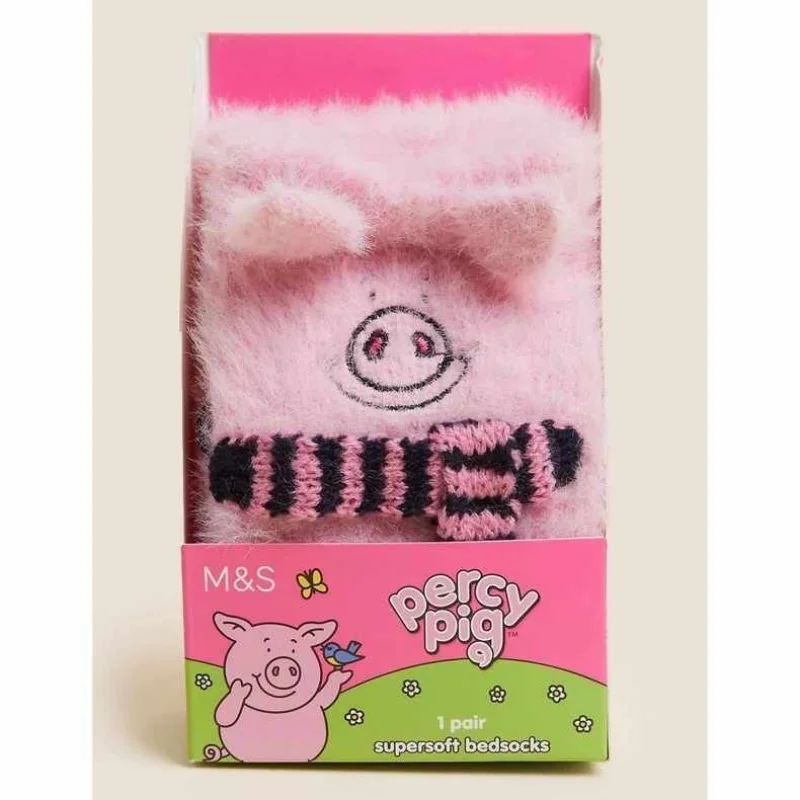 

Плюшевые носки с мультяшным персонажем Перси Пиг, простые повседневные носки средней длины, универсальные домашние повседневные носки, милые и красивые, отличный подарок на праздник