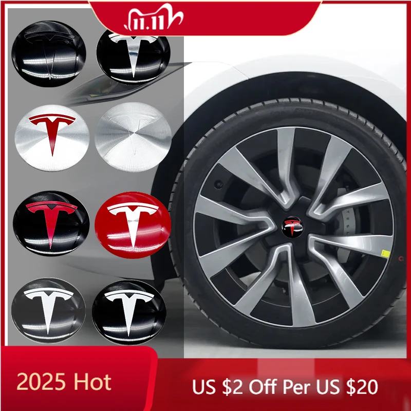 

Car Sticker 4pcs 65mm Car Wheel Center Cap Badge Sticker for Tesla Model 3 Y S X Roadster P75D P85D P90D P100D Personalization A