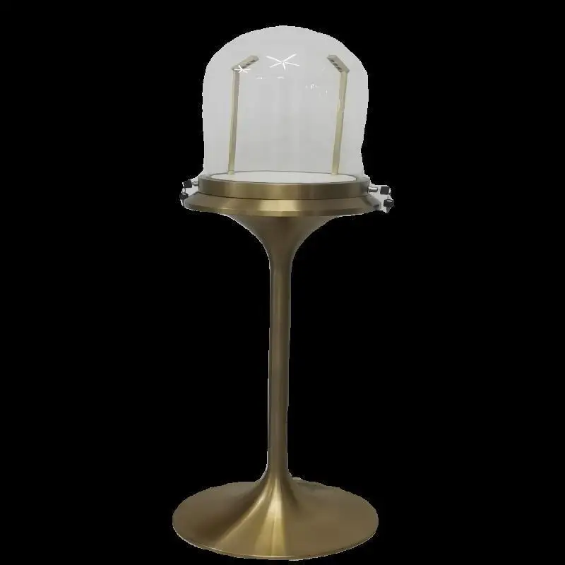 

Custom Jewelry Display Cabinet Round Luxury Window Display Cabinet Transparent Glass Cover