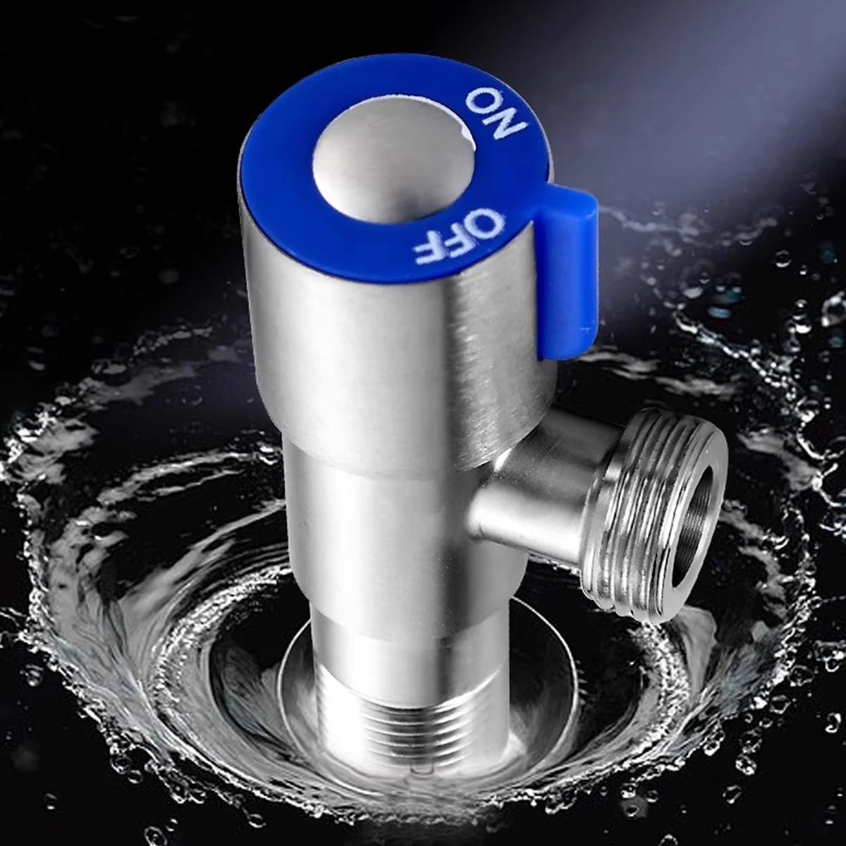 Grifos para lavabo de baño, válvula de parada angular, acabado negro de latón, válvula de cierre G1/2 ", inodoro de baño, bidé, ducha, grifo de agua