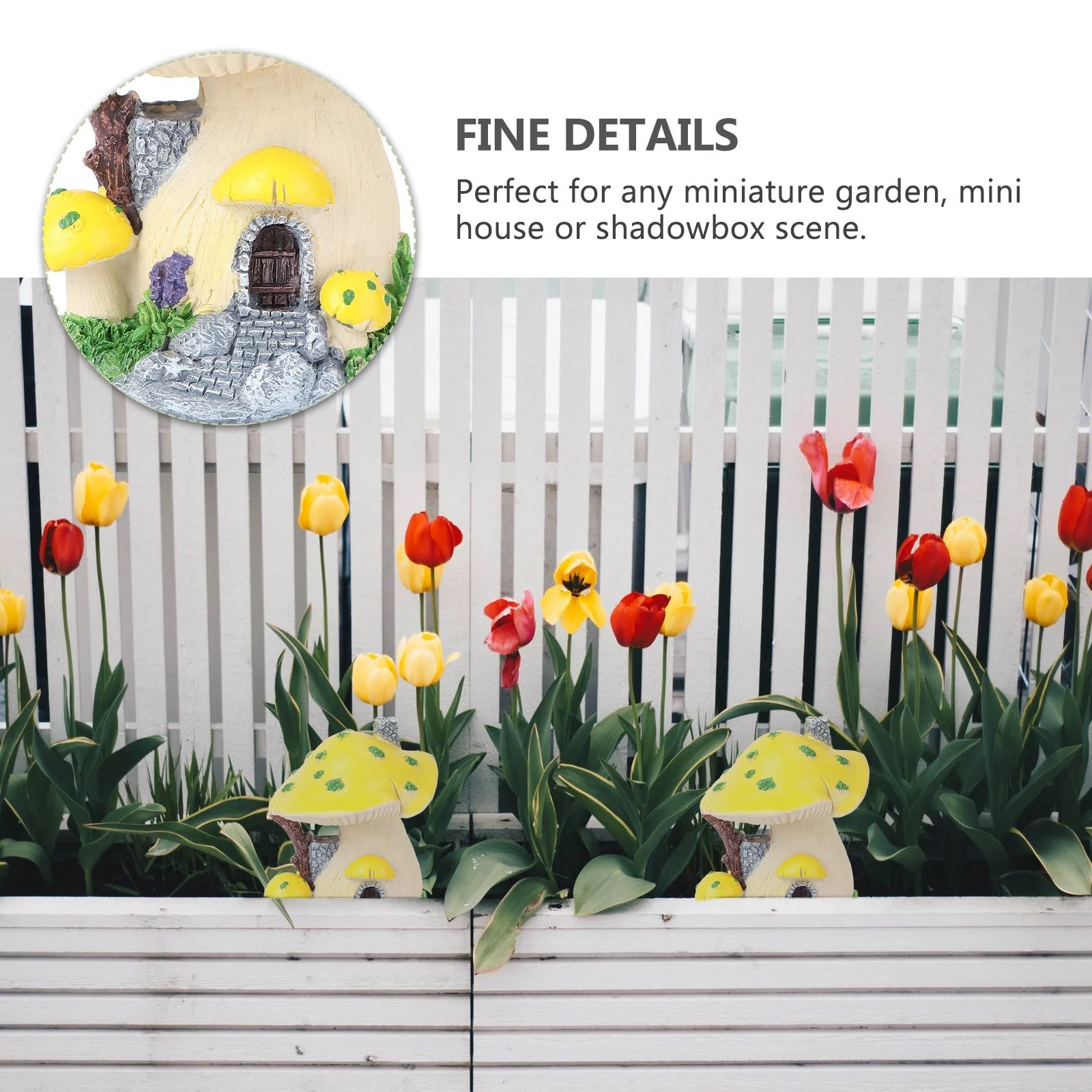 

Yellow Mushroom House Resin Mini Decor for Miniature Garden Terrarium Landscaping Craft DIY Fairy World Container Setup
