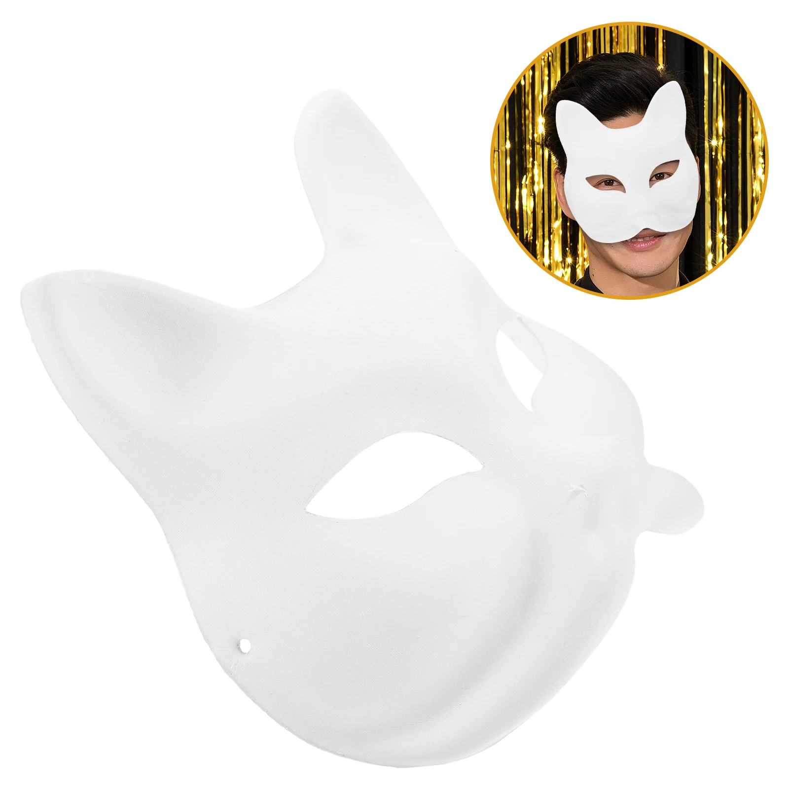 

3 Pcs Fox Mask Furry Animal Masks Paint Face Masquerade Craft White Paper Men and Women