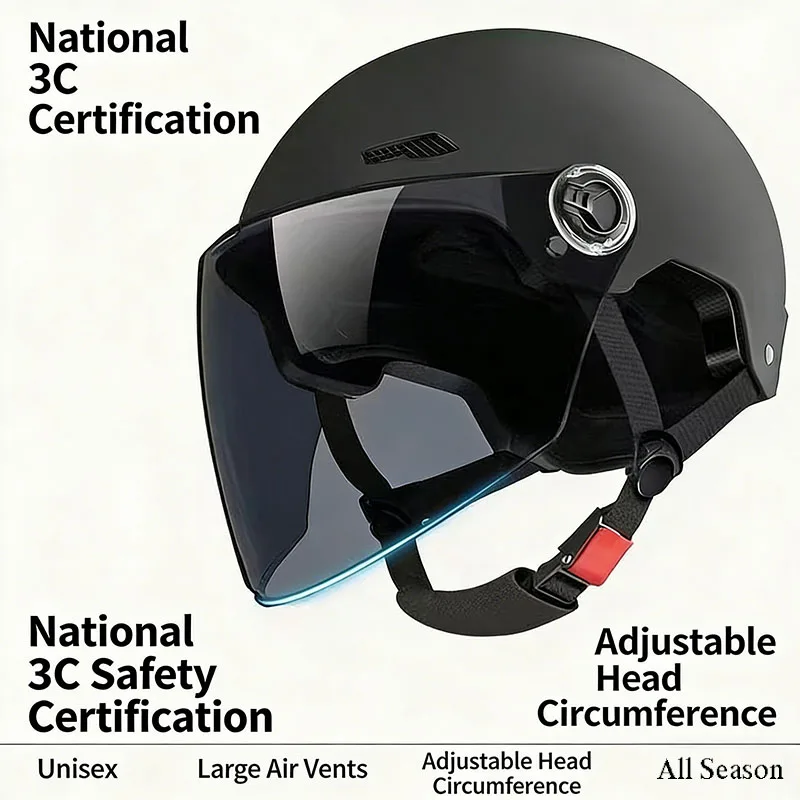 

Motorcycle Helmet Man Woman Half Helmet Four Season Unisex Electric Bicycle Helmet Sun Protection Safety Helmet For Adult