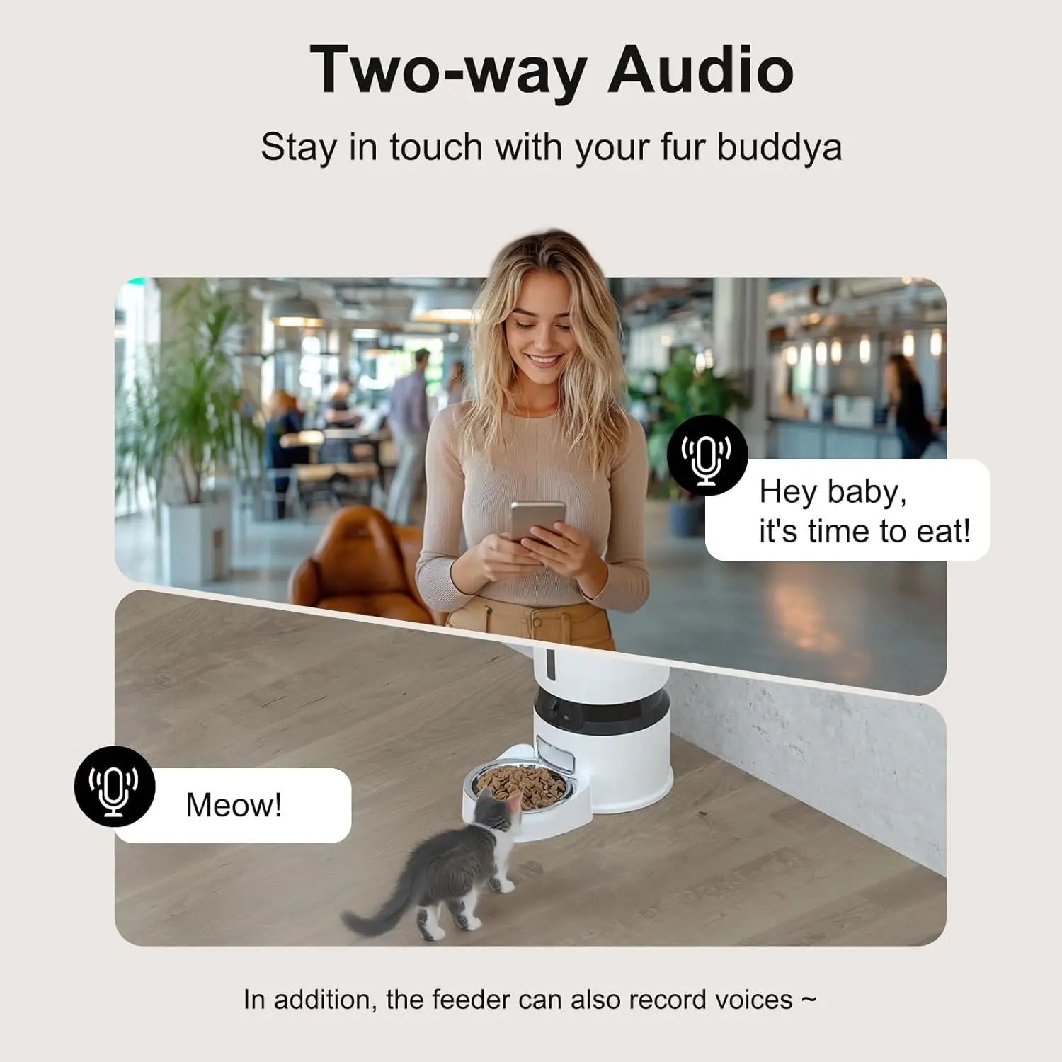 4L التلقائي موزع أغذية الحيوانات الأليفة للقطط الكلاب 1080P HD كاميرا للرؤية الليلية التطبيق الذكي اتجاهين الصوت الكلب المغذية صنع البلاستيك #4