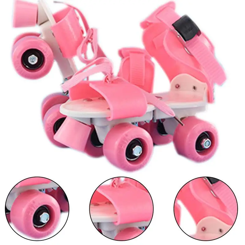 4 Wheels Skating Shoes Roller Skates Double Row Roller Skating Shoes For Girls Kids Children Skates Exercise Adjustable Sizes