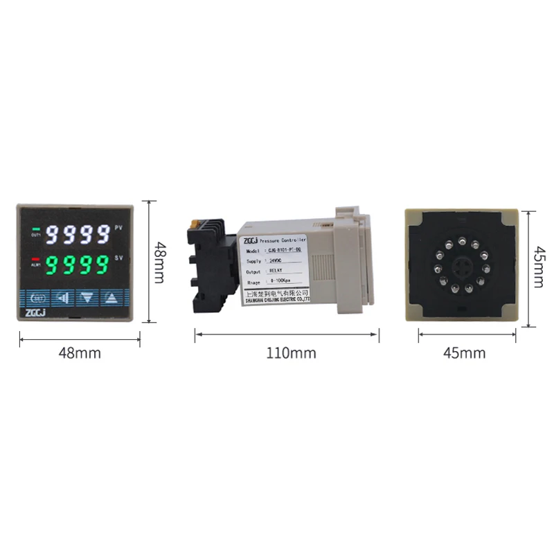 Digital Din type pressure controller with high alarm and low alarm 0-10Kpa 30Kpa 50Kpa 100Kpa pressure monitor gauge