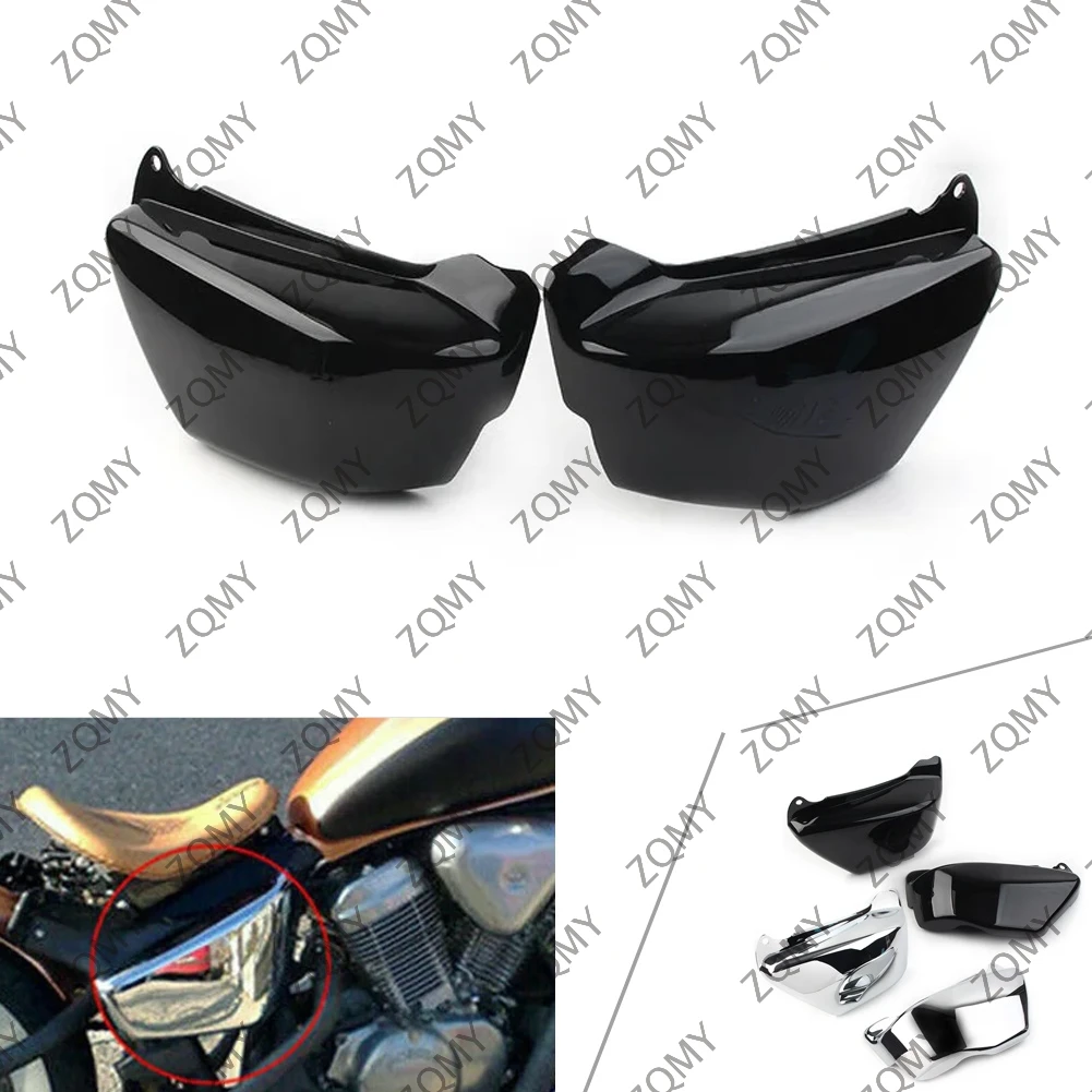 

2X Motorcycle ABS Battery Side Fairing Cover Black For Honda Magna VF 750 VF750C 1994 1995 1996 1997 1998 1999 2000 2001-2004