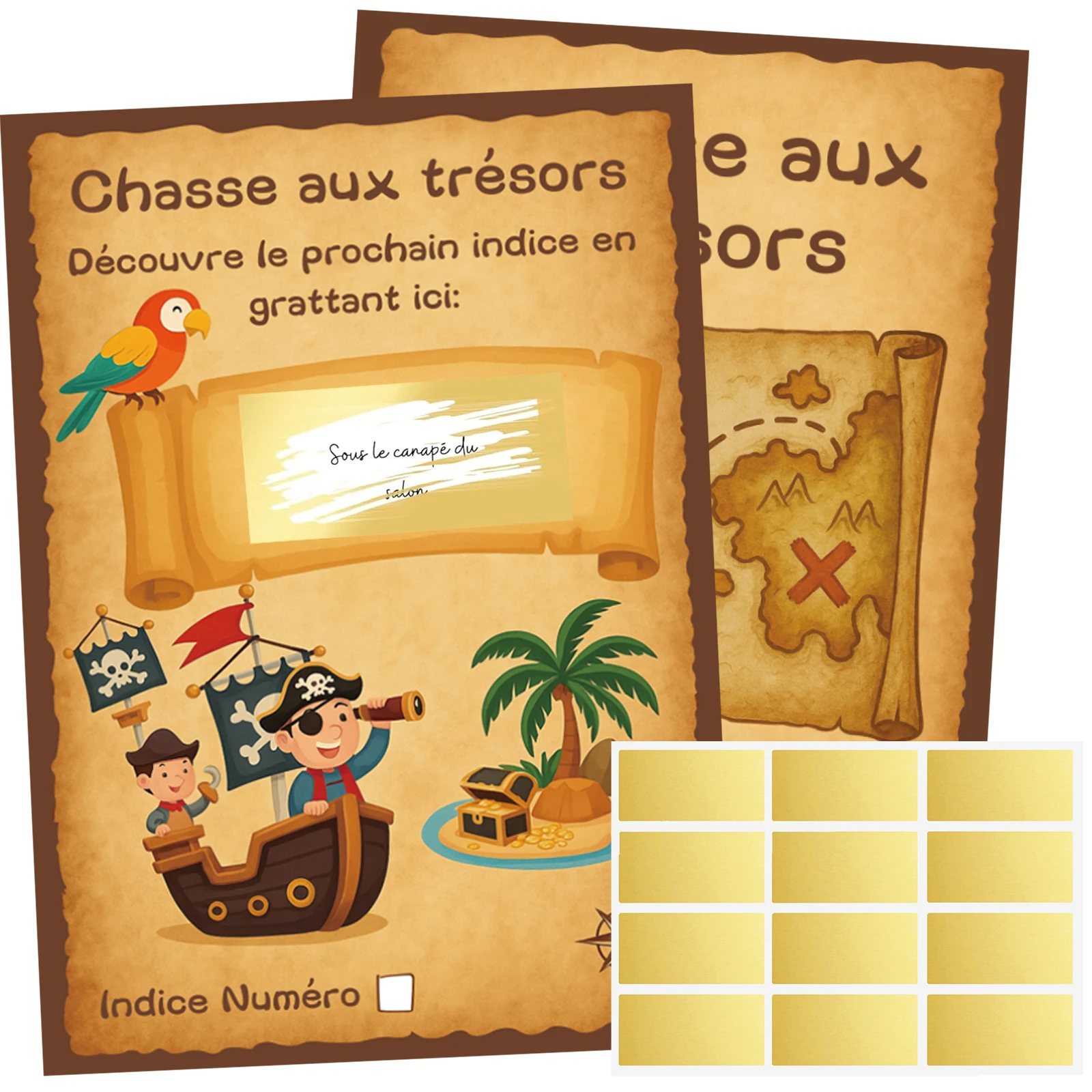 12 قطعة مجموعة ألعاب صيد الكنز تحت عنوان القراصنة مع بطاقات خدش للكتابة + 10 ملصقات للخدش حفلة عيد ميلاد/حفلة/عطلة الوالدين Ch #1