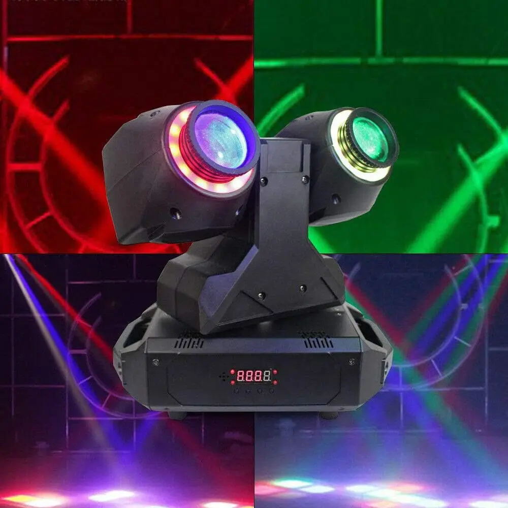 Stage Moving Head Light Dual Arm Big Eyes LED Pinspot Uplighting for Events Sound Activated DMX512 RGBW Lights for Disco Party