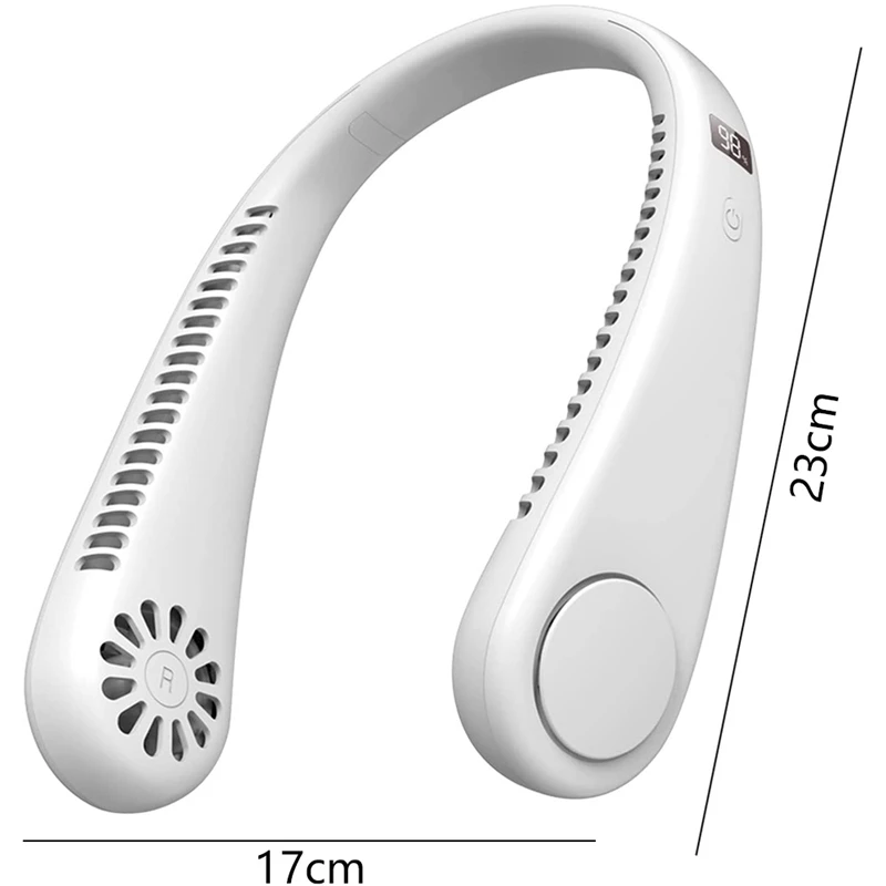 Leafless-3スピードのポータブルシリコンファン,ハンズフリー,首に掛けることができ,家庭や屋外での使用に最適です。