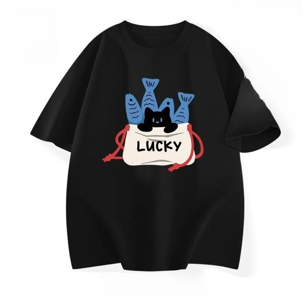 

Summer New Ins Hot Sale Cartoon Print Men's and Women's Short-sleeved Tops Comfortable Casual T-shirt Short-sleeved Tops