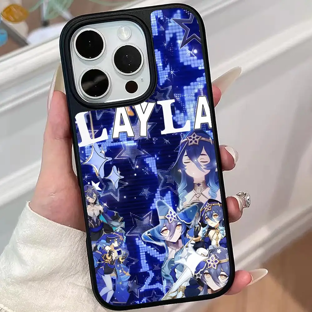 Game GI Layla Mobile Phone Case for iPhone 17 16 15 14 13 12 11 Air Pro Max Plus Matte Surface Colorful Cover Cover Luxury