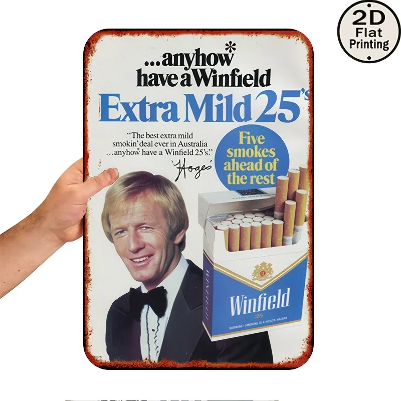Winfield Extra Mild Cigarette Retro Advertisement Tin Sign - Vintage Durable Metal Plaque Wall Decor, Home Office Bar Man Cave W