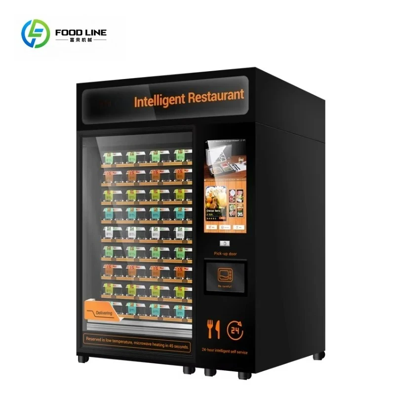 آلات بيع الوجبات السريعة للوجبات الساخنة ذاتية الخدمة للبيع فيديو الدعم الفني قطع غيار مجانية 1 سنة دعم عبر الإنترنت