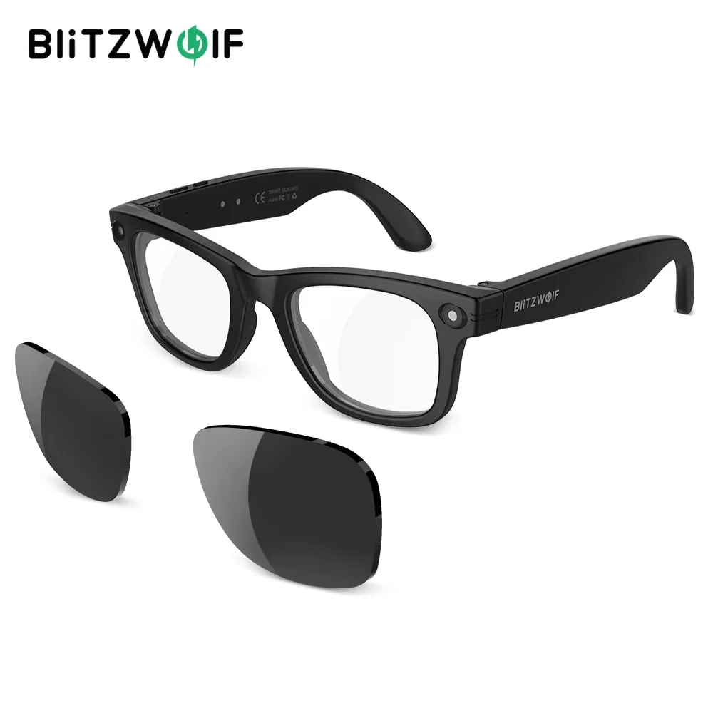 

BlitzWolf BW-AG1 Pro AI Smart Glasses with HD Camera 8MP 32MP Interpolated WiFi bluetooth Call 3D Stereo Surround Sound Dual