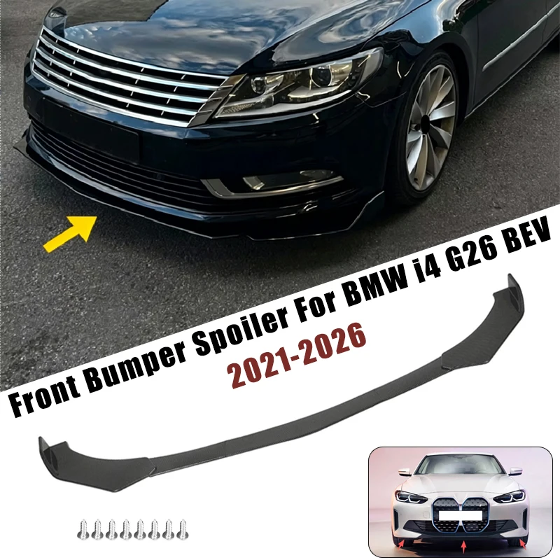 Sport Front Bumper Splitter Spoiler Lip For BMW i4 G26 BEV 2021-2026 5Pcs Adjustable Sectional Car Exterior Tuning Body Kit