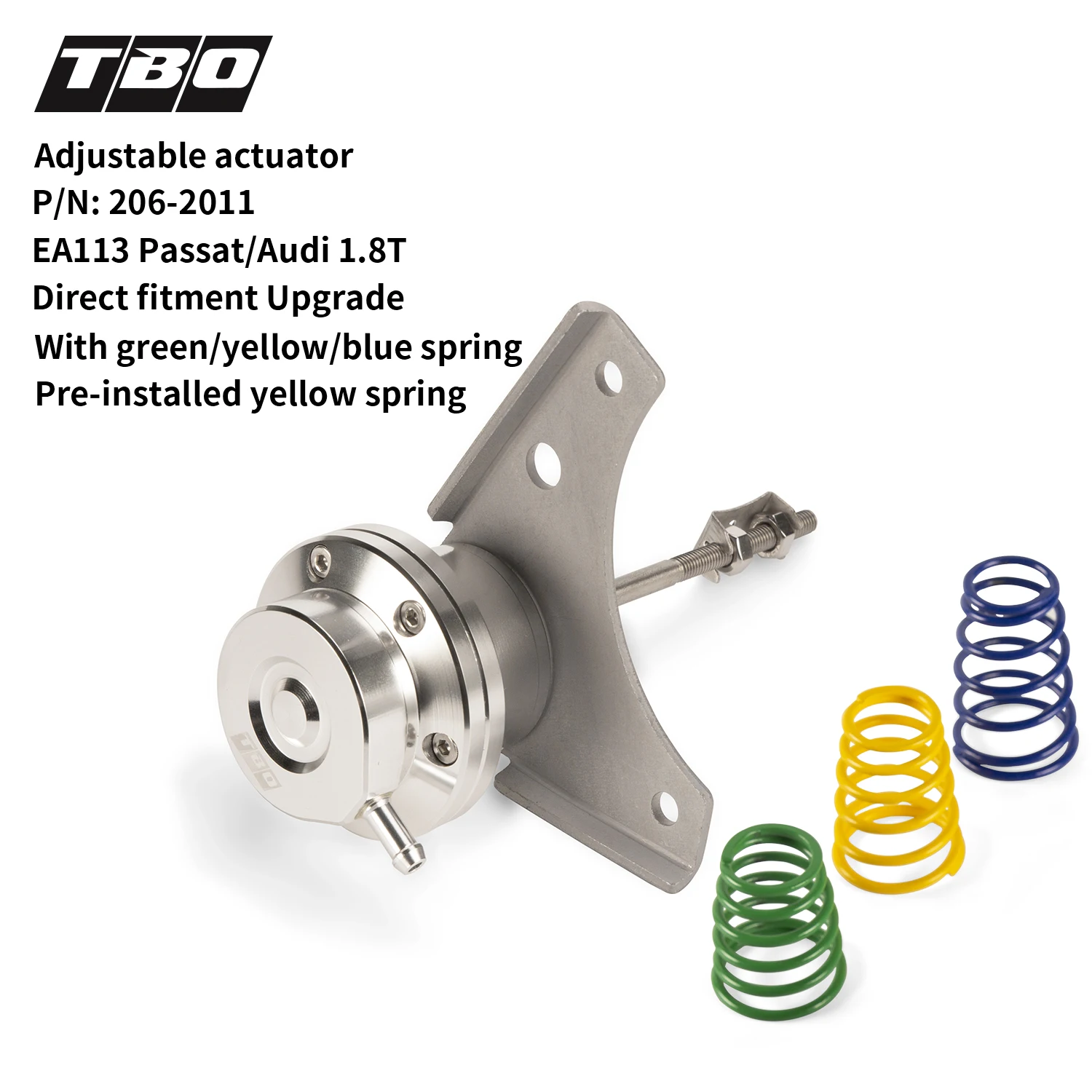 

Turbo Wastegate Adjustable Actuator for EA113 Passat/Audi 1.8TDirect Fitment UpgradeWith Green/Yellow/Blue Spring
