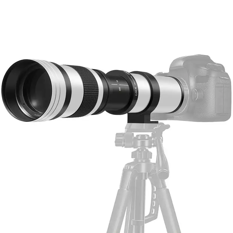 

420-800mm F8.3-F16 Manual Zoom Super Telephoto Lens with t Mount Ring for Nikon Canon Sony Fuji Olympus Camera Lenses