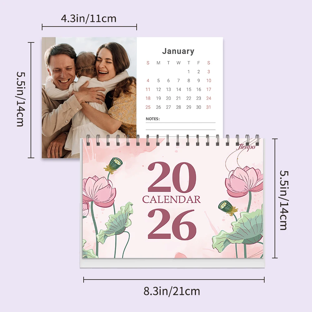 

1pc Customizable 2026 Calendar, Personalized Desk Calendar with Uploadable 6 Photos, Birthday Christmas New Year Gift, Calendar