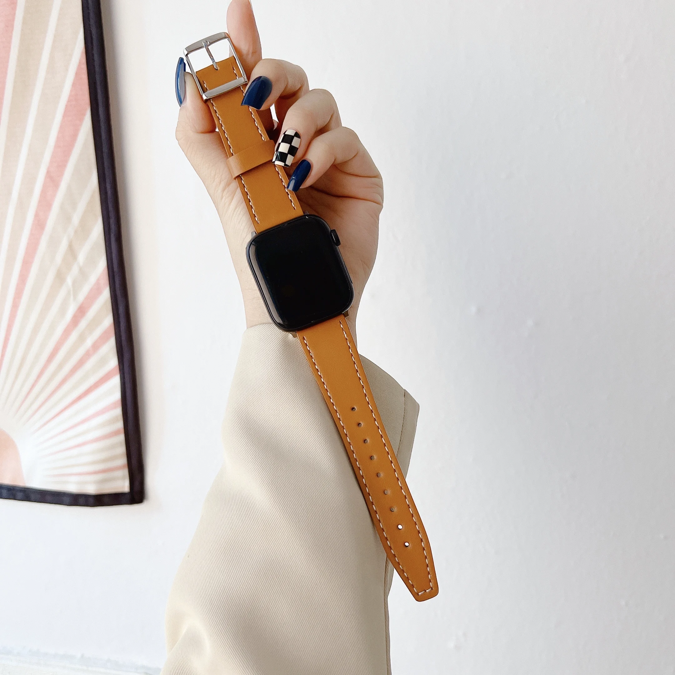Leather Strap for Apple Watch Band Ultra 49mm 10 9 8 7 45mm 41mm 46mm Bracelet Wristband IWatch 6 5 4 SE 44mm 40mm 42mm Correa