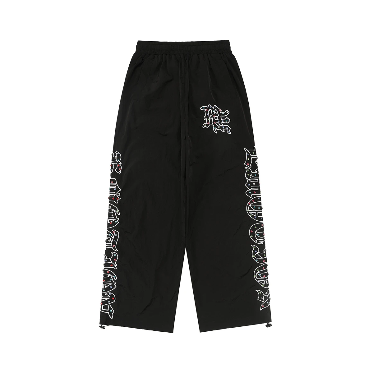 

Повседневные свободные прямые брюки с вышивкой, джинсы в стиле хип-хоп с буквами и стразами, молодежные летние удобные хлопковые брюки