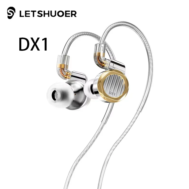 LETSHUOER DX1 11mm en alliage d'aluminium-magnésium pilote dynamique dans l'oreille moniteurs HiFi Audiophiles écouteurs avec câble de haute pureté LETSHUOER DX1 11mm en alliage d'aluminium-magnésium pilote dynamique dans l'oreille moniteurs HiFi Audiophiles écouteurs avec câble de haute pureté