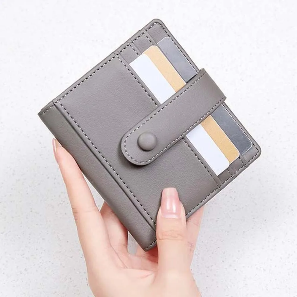 محفظة نقود معدنية محمولة لحماية RFID من مادة PVC متعددة البطاقات وقصيرة قابلة للطي ومحفظة كلاسيكية مضادة للمغناطيسية من البولي يوريثان للمدرسة