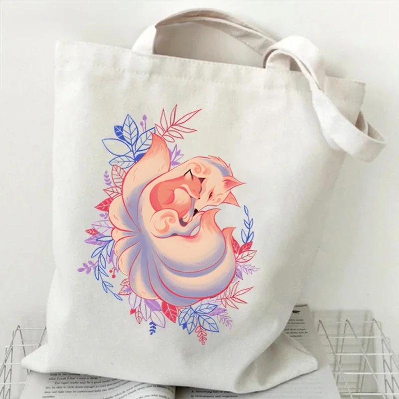 Shopping Bags Canvas Printing Fashion Duck Ladies Casual Shoulder Bag Anime Cartoon Eco Large Capacity Portable Travel Bag view 4
