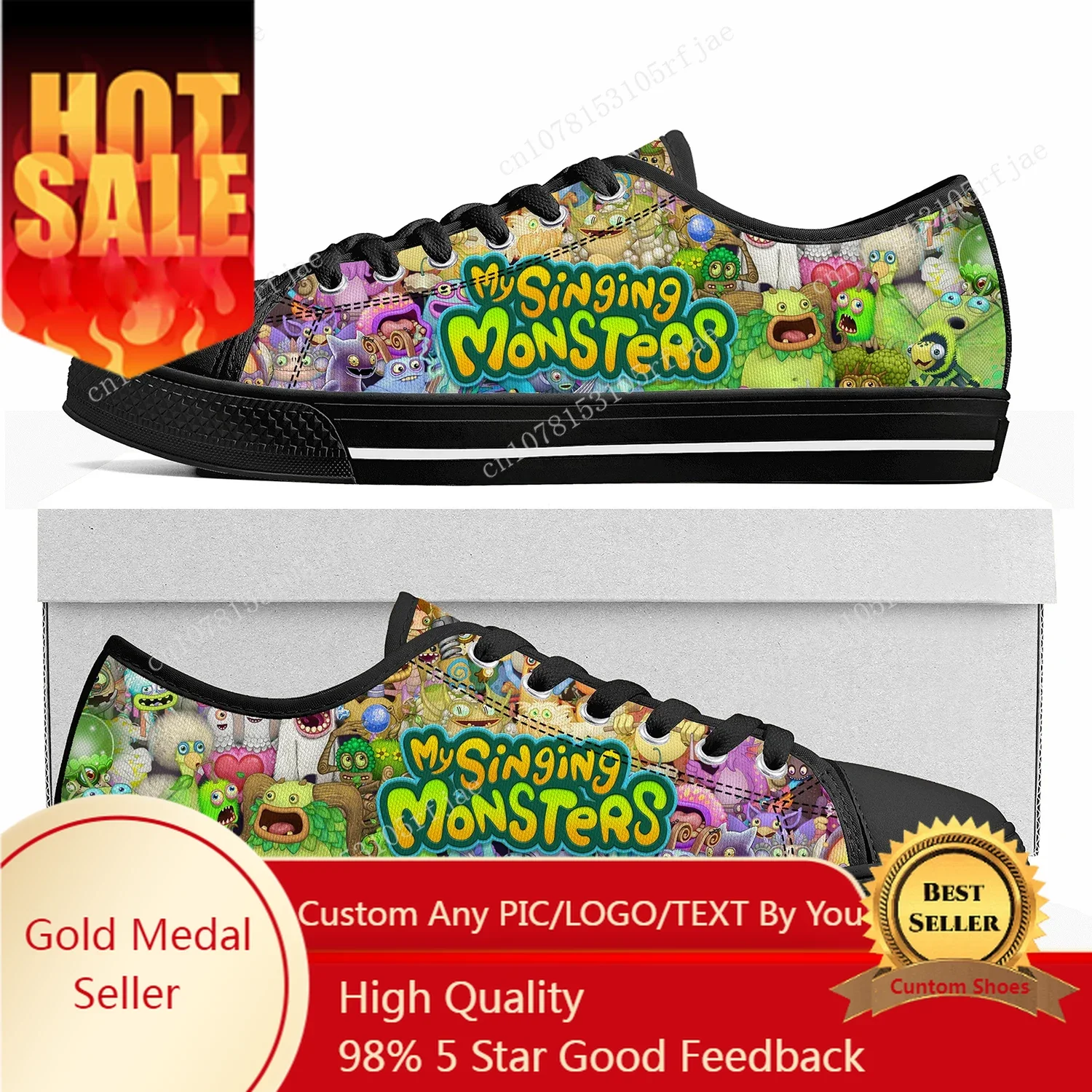 

My Singing Monsters Custom Low Top Sneakers Cartoon Game Women Men Teenager Shoes Casual Tailor Made Canvas Sneaker