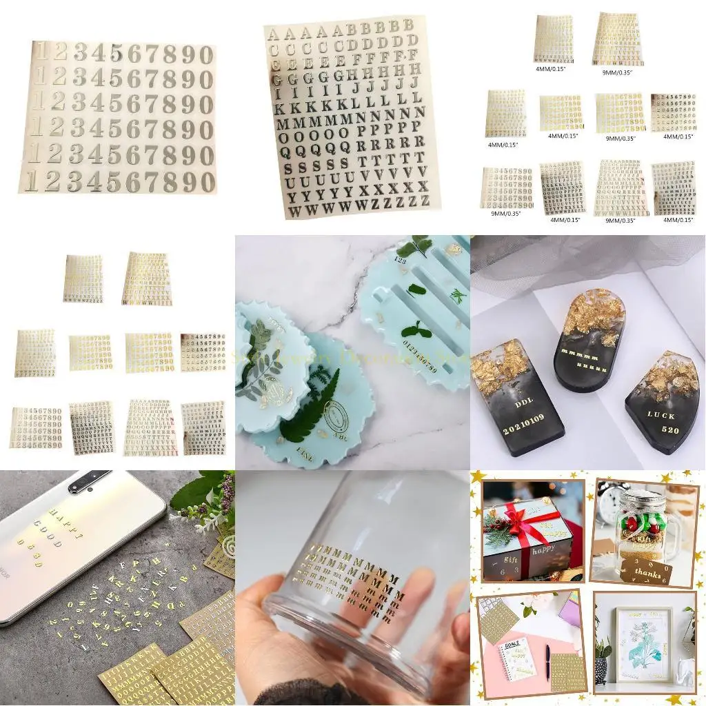 D46e 1 ورقة 4 مم 9 مم رقم الأبجدية رقم ملصق رسالة ديكور Diy الألبوم اليدوية كتاب اليدوية القصاصات ملصقات الهدايا لوازم الديكور