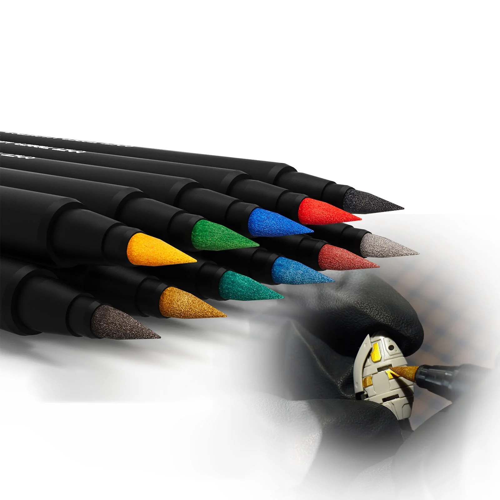 Imagem -05 - Dspiae-soft Tipped Markers Brush Pen Grupo Paint Tool Sets Vermelho Azul Verde Amarelo Preto Amarelo Cinza Ouro 11 Pcs Conjunto