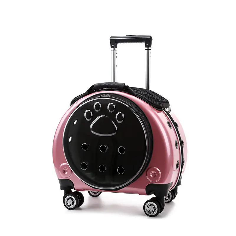 Transparent Breathable Pet Travel Trolley Carrier Backpack description 4